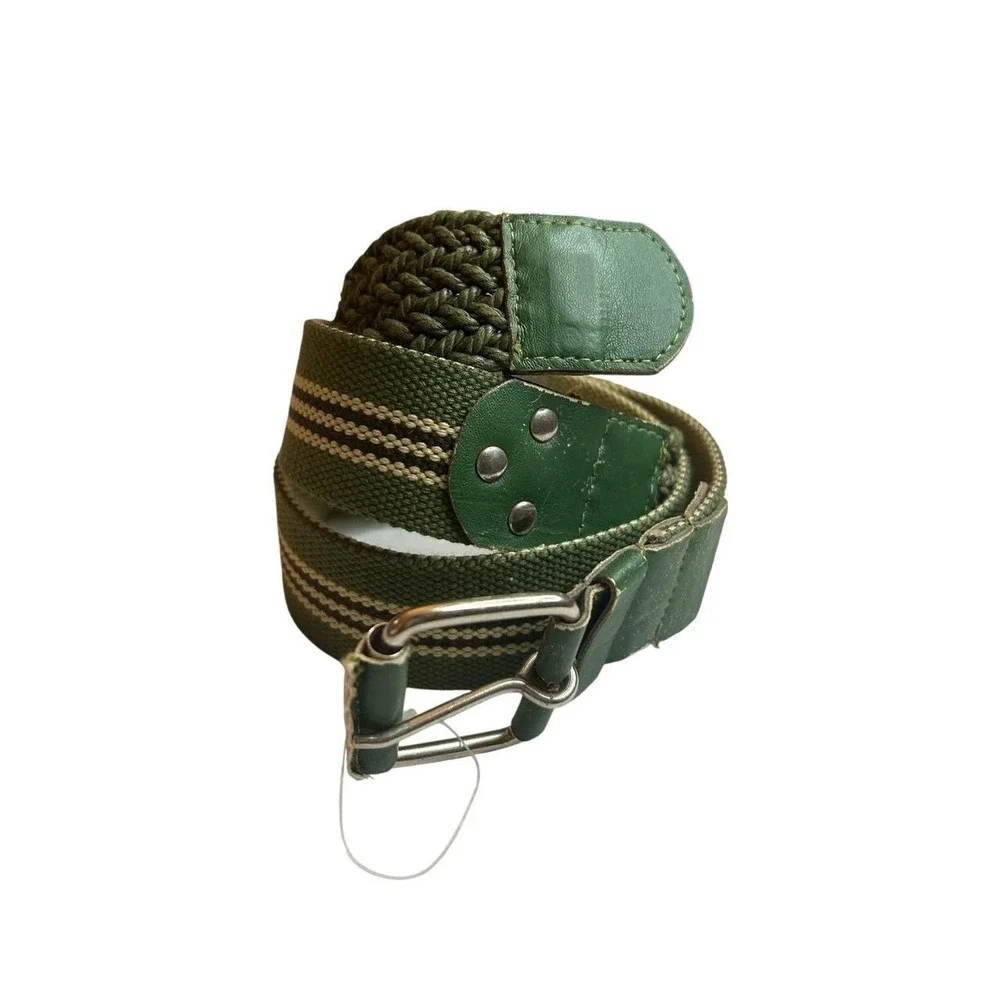 Olive Nautical Preppy Fisherman Braided Web Belt Coastal Campcore Outdoors 40